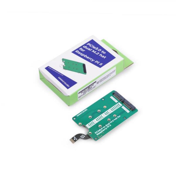 디바이스마트,오픈소스/코딩교육 > 라즈베리파이 > 라즈베리파이 확장보드/HAT,Seeedstudio,라즈베리파이5 전용 PCIe3.0 to dual M.2 hat (NVMe SSD 및 Hailo8/8L 호환) [103110065],라즈베리파이 5 전용 / PCle 3.0 듀얼 채널  / 후면 장착형 / PCle 스위치 칩 : ASM2806 / 최대 전력 공급 : 5V/3A