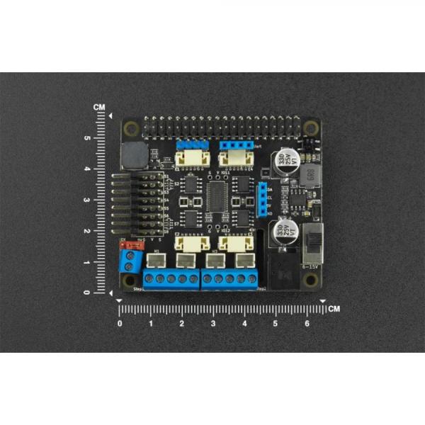디바이스마트,오픈소스/코딩교육 > 라즈베리파이 > 라즈베리파이 확장보드/HAT,DFROBOT,라즈베리파이 모터 구동 확장 보드(Raspberry Pi 4B / 3B+ / 3B / Zero와 호환) [DRI0054],여러 모터, 스테퍼 모터 및 서보 동시 지원 / DC-DC 전압 안정화 회로 포함 / 8개 서보 동시 구동 / 12비트 해상도, 최대 1.6KHz까지 조정 가능한 PWM 주파수 / 전원공급전압 : 6 ~ 25V