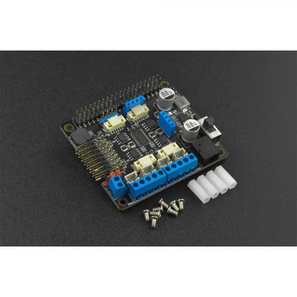 디바이스마트,오픈소스/코딩교육 > 라즈베리파이 > 라즈베리파이 확장보드/HAT,DFROBOT,라즈베리파이 모터 구동 확장 보드(Raspberry Pi 4B / 3B+ / 3B / Zero와 호환) [DRI0054],여러 모터, 스테퍼 모터 및 서보 동시 지원 / DC-DC 전압 안정화 회로 포함 / 8개 서보 동시 구동 / 12비트 해상도, 최대 1.6KHz까지 조정 가능한 PWM 주파수 / 전원공급전압 : 6 ~ 25V