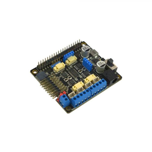 디바이스마트,오픈소스/코딩교육 > 라즈베리파이 > 라즈베리파이 확장보드/HAT,DFROBOT,라즈베리파이 모터 구동 확장 보드(Raspberry Pi 4B / 3B+ / 3B / Zero와 호환) [DRI0054],여러 모터, 스테퍼 모터 및 서보 동시 지원 / DC-DC 전압 안정화 회로 포함 / 8개 서보 동시 구동 / 12비트 해상도, 최대 1.6KHz까지 조정 가능한 PWM 주파수 / 전원공급전압 : 6 ~ 25V