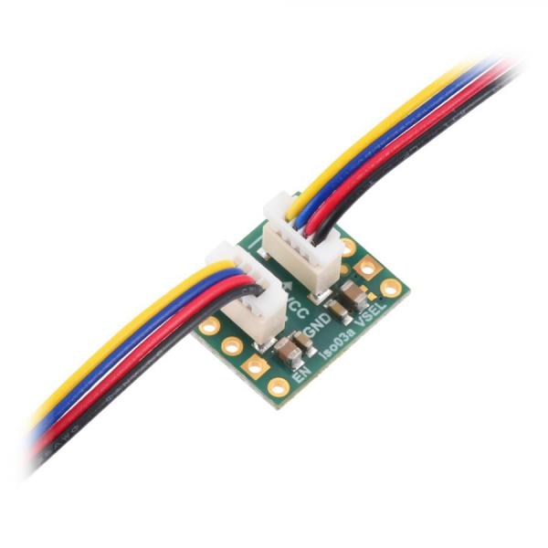 디바이스마트,MCU보드/전자키트 > 통신/네트워크 > 절연 통신,Pololu,Pololu I²C Isolator with Isolated Power and Connectors, ISO1640, MIE1W0505BGLVH, 5V/3.3V, 200mA #5393,JST SH 4핀 커넥터 포함 / 양방향 I²C 통신 / 선택 가능한 5V 또는 3.3V 조절 출력/ 입력 전압 범위 : 3V ~ 5.5V / 최대 출력 전류 : 200mA