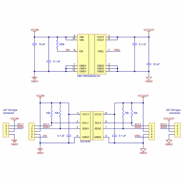 디바이스마트,MCU보드/전자키트 > 통신/네트워크 > 절연 통신,Pololu,Pololu I²C Isolator with Isolated Power and Connectors, ISO1640, MIE1W0505BGLVH, 5V/3.3V, 200mA #5393,JST SH 4핀 커넥터 포함 / 양방향 I²C 통신 / 선택 가능한 5V 또는 3.3V 조절 출력/ 입력 전압 범위 : 3V ~ 5.5V / 최대 출력 전류 : 200mA