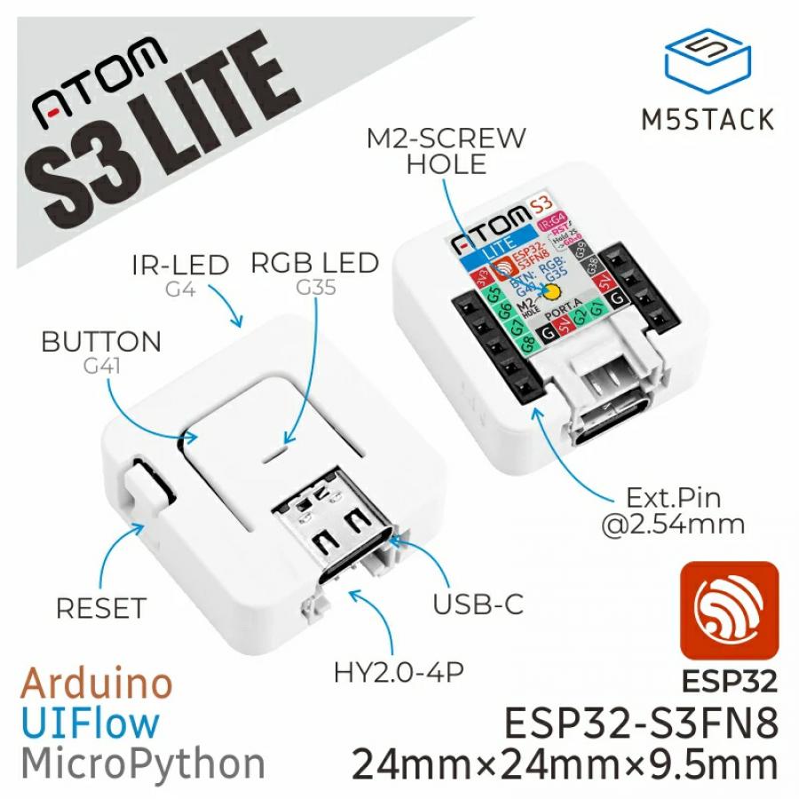 ATOMS3 Lite ESP32S3 Dev Kit [C124]