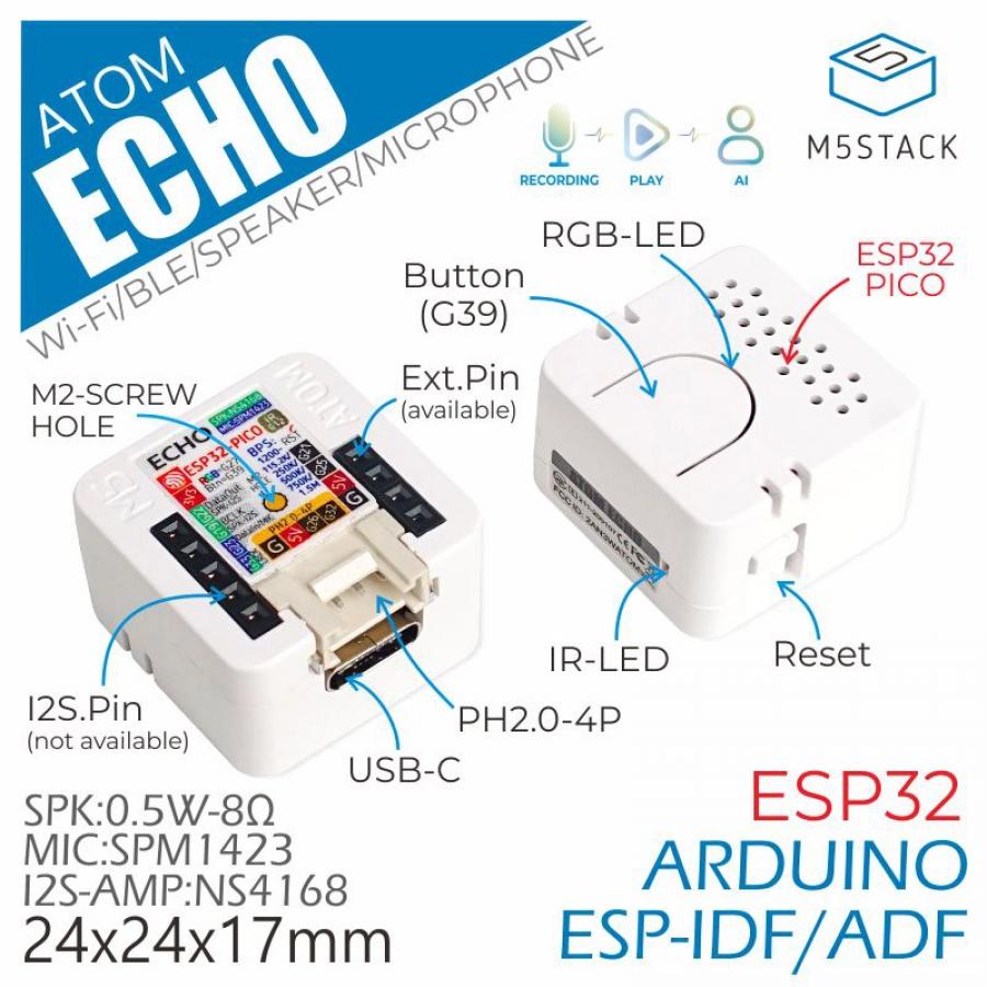 Atom echo-Smart Speaker Development Kit [C008-C]