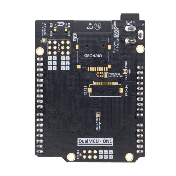 디바이스마트,오픈소스/코딩교육 > 파이썬/IoT 개발 보드 > ESP32,UNIT ELECTRONICS,DualMCU ONE ESP32 + RP2040 아두이노 우노 호환 개발보드,아두이노 우노 호환 ESP32+RP2040 콤보 개발보드 / CH340C / ARM Cortex-M0+ /  크기 : 53mm x 68mm