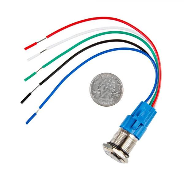 디바이스마트,스위치/부저/전기부품 > 스위치 > 푸쉬버튼 스위치 > 메탈 스위치,SparkFun,Metal Pushbutton with Wires - Momentary (16mm, Red) [COM-11966],빨간색 LED 링 / 와이어 포함 / 16mm / 금속 푸시 버튼 / 패널 장착 순간 스위치 / 전체 길이 : 1.5인치 / IP65 방수등급 / LED : 5-12V 정격화