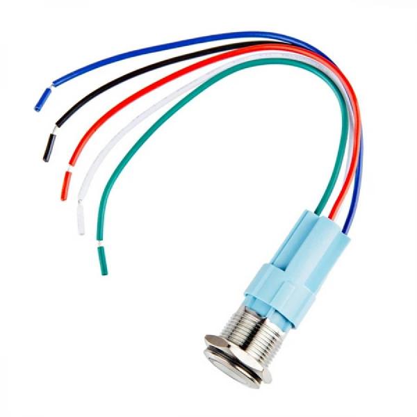 디바이스마트,스위치/부저/전기부품 > 스위치 > 푸쉬버튼 스위치 > 메탈 스위치,SparkFun,Metal Pushbutton with Wires - Latching (16mm, Yellow) [COM-27246],노란색 LED 링 / 와이어 포함 / 16mm / 금속 푸시 버튼 / 패널 장착 래칭 스위치 / 전체 길이 : 1.5인치 / IP65 방수 등급 / LED : 5-12V 정격화