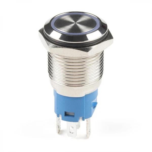 디바이스마트,스위치/부저/전기부품 > 스위치 > 푸쉬버튼 스위치 > 메탈 스위치,SparkFun,Metal Pushbutton with Wires - Latching (16mm, Green) [COM-11973],녹색 LED 링 / 와이어 포함 / 16mm / 금속 푸시 버튼 / 패널 장착 순간 스위치 / 전체 길이 : 1.5인치 / IP65 방수등급 / LED : 5-12V 정격화