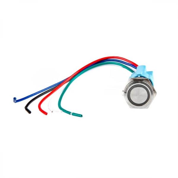 디바이스마트,스위치/부저/전기부품 > 스위치 > 푸쉬버튼 스위치 > 메탈 스위치,SparkFun,Metal Pushbutton with Wires - Momentary (16mm, Blue) [COM-11967],파란색 LED 링 / 와이어 포함 / 16mm / 금속 푸시 버튼 / 패널 장착 순간 스위치 / 전체 길이 : 1.5인치 / IP65 방수등급 / LED : 5-12V 정격화