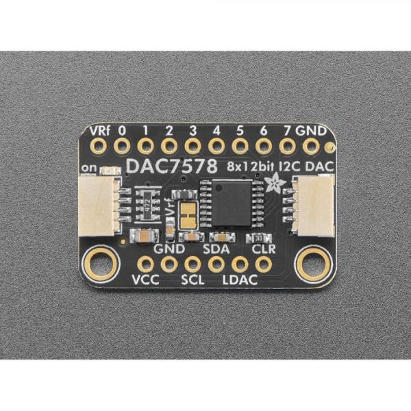 디바이스마트,MCU보드/전자키트 > 전원/신호/저장/응용 > ADC/DAC,Adafruit,DAC7578 - 8 x Channel 12-bit I2C DAC - STEMMA QT / Qwiic [ada-6223],3.3V 또는 5V 전원 및 로직으로 쉽게 작동 / 12비트 DAC 8개 / 글리치 에너지: 0.15nV-s / 온도 범위: –40°C ~ +125°C