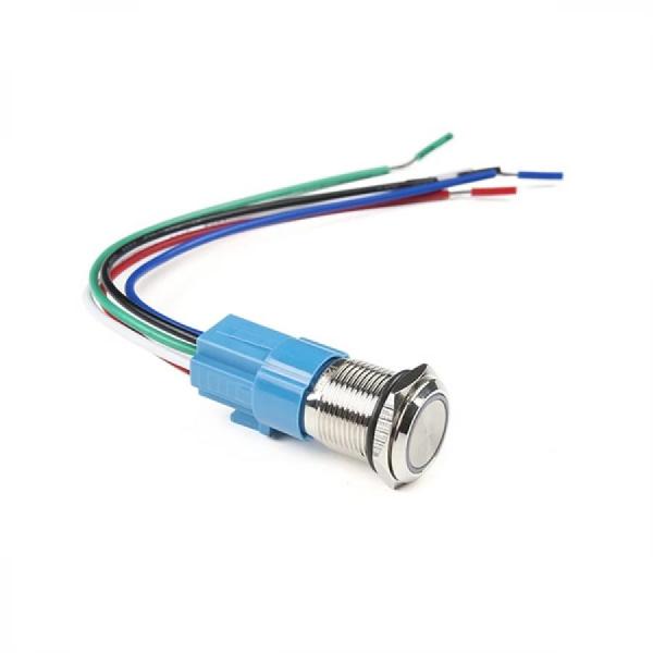 디바이스마트,스위치/부저/전기부품 > 스위치 > 푸쉬버튼 스위치 > 메탈 스위치,SparkFun,Metal Pushbutton with Wires - Latching (16mm, Red) [COM-11971],빨간색 LED 링 / 와이어 포함 / 16mm / 금속 푸시 버튼 / 패널 장착 래칭 스위치 / 전체 길이 : 1.5인치 / IP65 방수 등급 / LED : 5-12V 정격화