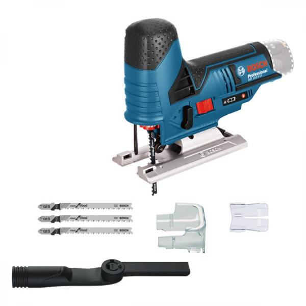 디바이스마트,수공구/전자공구/전동공구 > 전동/엔진공구 > 충전공구 > 충전컷쏘/직쏘,보쉬 BOSCH,보쉬 충전 직쏘 GST 10.8V-LI 베어툴,전압 10.8V / 왕복무부하속도(spm) 1,500 - 2,800 /  왕복높이 18mm / 최대절단각도 45도 / 중량 1.5Kg (2.0Ah 배터리포함시)