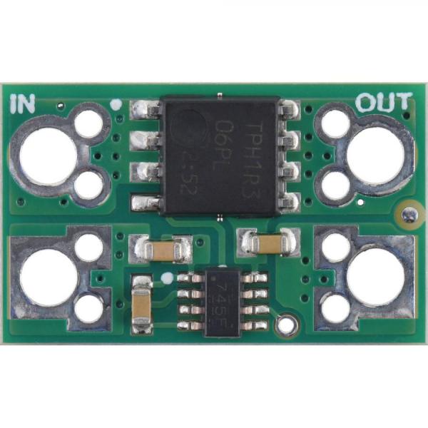 디바이스마트,MCU보드/전자키트 > 전원/신호/저장/응용 > 레벨컨버터/전압관리,Pololu,Pololu Reverse Voltage Protector, 4-60V, 25A #5387,연결된 부하를 -60V까지의 역전압으로부터 보호 / 작동 전압 : 4V~60V / 최대 전류 : 25A / 저항 : < 1.5 mΩ / 역전류를 차단하지 않습니다