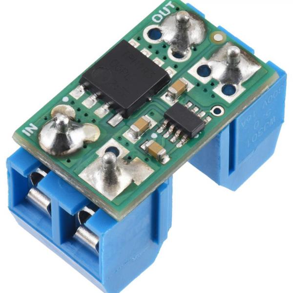 디바이스마트,MCU보드/전자키트 > 전원/신호/저장/응용 > 레벨컨버터/전압관리,Pololu,Pololu Reverse Voltage Protector, 4-60V, 25A #5387,연결된 부하를 -60V까지의 역전압으로부터 보호 / 작동 전압 : 4V~60V / 최대 전류 : 25A / 저항 : < 1.5 mΩ / 역전류를 차단하지 않습니다