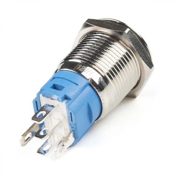 디바이스마트,스위치/부저/전기부품 > 스위치 > 푸쉬버튼 스위치 > 메탈 스위치,SparkFun,Metal Pushbutton with Wires - Latching (16mm, Green) [COM-11973],녹색 LED 링 / 와이어 포함 / 16mm / 금속 푸시 버튼 / 패널 장착 순간 스위치 / 전체 길이 : 1.5인치 / IP65 방수등급 / LED : 5-12V 정격화