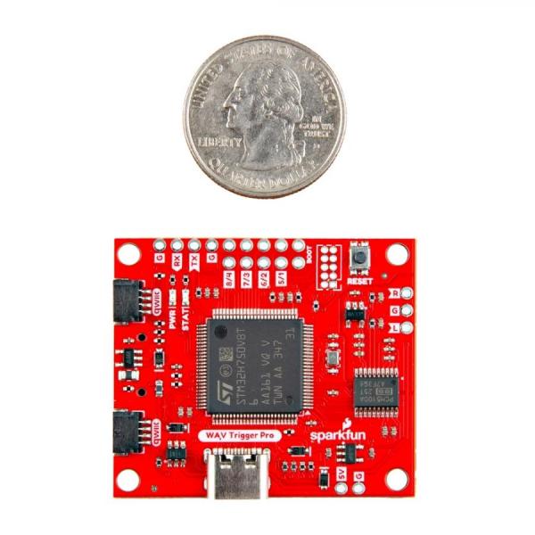 디바이스마트,MCU보드/전자키트 > 음악/앰프/녹음 > 악기/알람/소리재생,SparkFun,SparkFun Qwiic WAV Trigger Pro [WIG-25860],고음질 오디오 플레이어 / 향상된 MIDI 처리 / 1.75 x 1.5인치 / 최대 4096개의 비압축 16비트, 44.1kHz 모노 및 스테레오 WAV 파일 지원