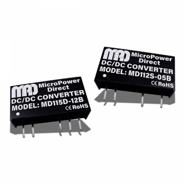 디바이스마트,전원/파워/배터리 > DC-DC 컨버터 모듈 > 정전압 모듈(실장, 절연 스위칭),MPD,DC/DC 컨버터 모듈 MD112S-05B,1W, 12V/5V 입출력, 200mA 출력, 1.5kVDC Isolation, 19.6 x 6.0 x 10.1mm
