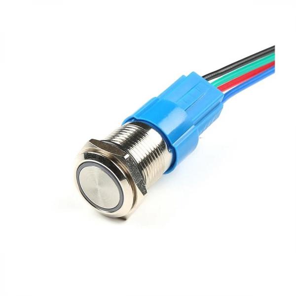 디바이스마트,스위치/부저/전기부품 > 스위치 > 푸쉬버튼 스위치 > 메탈 스위치,SparkFun,Metal Pushbutton with Wires - Momentary (16mm, Green) [COM-11968],초록색 LED 링 / 와이어 포함 / 16mm / 금속 푸시 버튼 / 패널 장착 순간 스위치 / 전체 길이 : 1.5인치 / IP65 방수등급 / LED : 5-12V 정격화