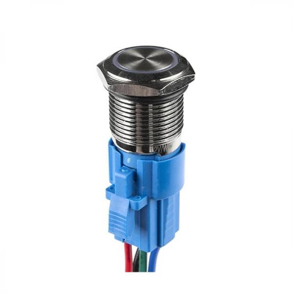 디바이스마트,스위치/부저/전기부품 > 스위치 > 푸쉬버튼 스위치 > 메탈 스위치,SparkFun,Metal Pushbutton with Wires - Momentary (16mm, White) [COM-11970],흰색 LED 링 / 와이어 포함 / 16mm / 금속 푸시 버튼 / 패널 장착 순간 스위치 / 전체 길이 : 1.5인치 / IP65 방수등급 / LED : 5-12V 정격화