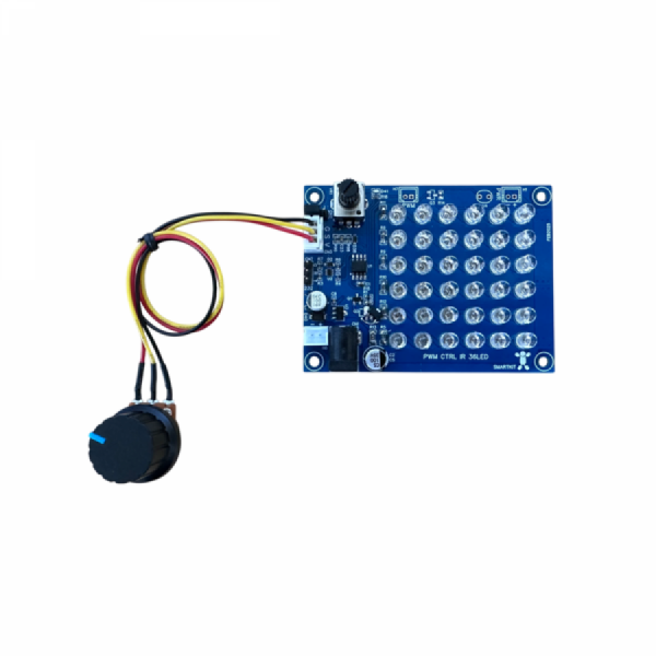 디바이스마트,MCU보드/전자키트 > 디스플레이 > LED,한진데이타,0~5V/PWM/RS232C제어 적외 영상처리 IR-LED 36 광원모듈(P5600-2),36개의 850nm 적외선(IR) LED가 장착된 PWM 제어 IR-LED조명 모듈입니다.