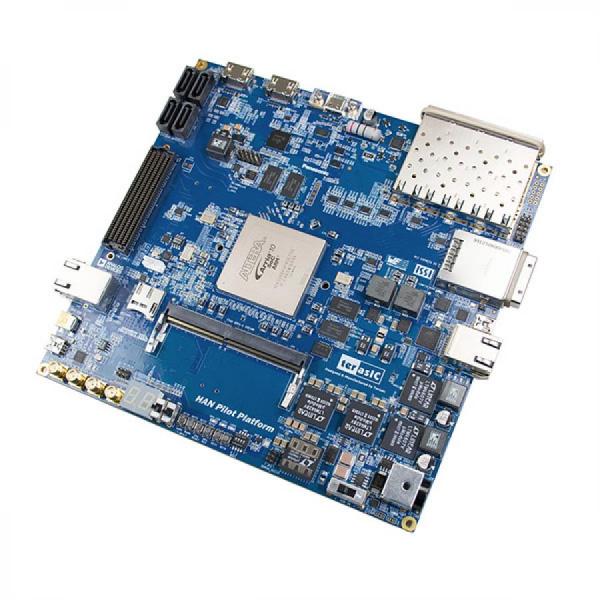 디바이스마트,MCU보드/전자키트 > 프로세서/개발보드 > FPGA,Terasic,Intel HAN Pilot Platform [P0506],HAN Pilot Platform Board / Intel Arria 10 SoC FPGA를 기반으로 하는 고성능 플래그십 개발 키트 / Arria 10 SoC는 듀얼 코어 ARM Cortex-A9 MPCore 하드 프로세서 시스템과 최대 660K의 저전력 FPGA 로직 요소를 갖추고 있으며, FPGA의 재구성 가능성과 성능, CPU의 유연성과 개발 용이성을 제공