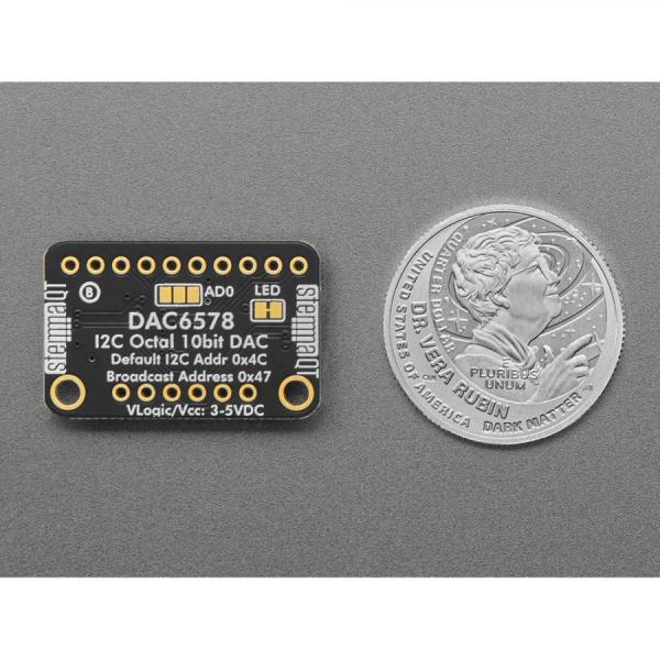 디바이스마트,MCU보드/전자키트 > 전원/신호/저장/응용 > ADC/DAC,Adafruit,Adafruit DAC6578 Breakout - 8 x Channel 10-bit I2C DAC [ada-6258],10비트 / DAC 8개 포함 / 3.3V또는 5V 전원 / 온도 범위: –40°C ~ +125°C