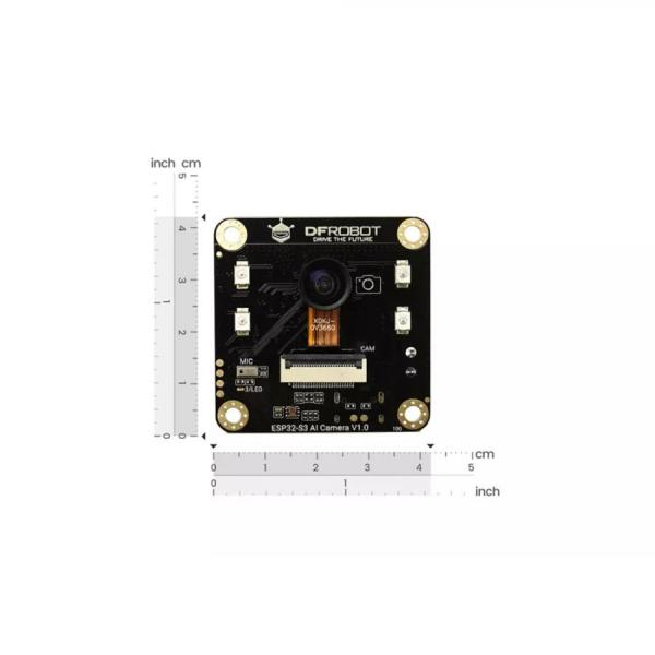 디바이스마트,MCU보드/전자키트 > 인공지능/임베디드/산업용 > 인공지능/머신러닝 > 인공지능 카메라/비젼,DFROBOT,ESP32-S3 AI 카메라 모듈(Edge 이미지 인식, 야간 투시, ChatGPT 음성 상호 작용) [DFR1154],ESP32-S3 칩 기반 / 최첨단 지능형 카메라 모듈 / 광각 적외선 카메라, 온보드 마이크 및 스피커 내장 / AI 처리 기능 / 작동 전압: 3.3V / 작동 온도: -10~60°C