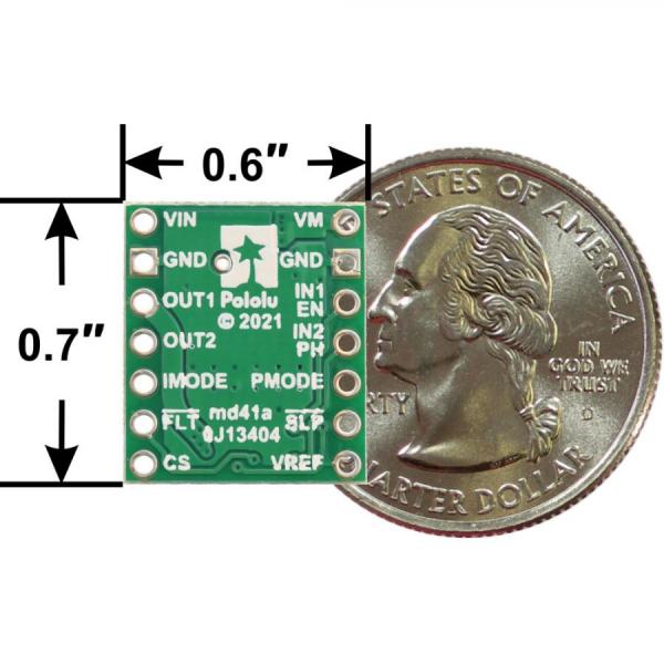 디바이스마트,기계/제어/로봇/모터 > 모터드라이버 > DC모터 드라이버 > 브랜드(Pololu) DC모터 드라이버,Pololu,TB67H453FNG Single Brushed DC Motor Driver Carrier #4971,공급 전압 : 4.5V ~ 44V / 단일 양방향 브러시 DC 모터에 1.3A의 연속 전류 공급 / 1.8V ~ 5V 논리 전압 지원