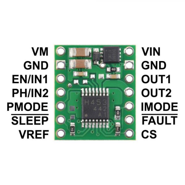 디바이스마트,기계/제어/로봇/모터 > 모터드라이버 > DC모터 드라이버 > 브랜드(Pololu) DC모터 드라이버,Pololu,TB67H453FNG Single Brushed DC Motor Driver Carrier #4971,공급 전압 : 4.5V ~ 44V / 단일 양방향 브러시 DC 모터에 1.3A의 연속 전류 공급 / 1.8V ~ 5V 논리 전압 지원