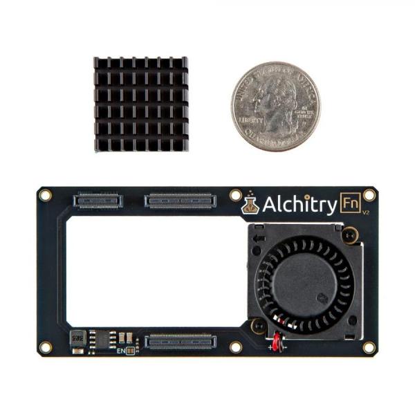 디바이스마트,MCU보드/전자키트 > 프로세서/개발보드 > FPGA,SparkFun,Alchitry Fn V2 [PRT-28006],3x3x1cm 블로워 스타일 팬 / 대형 25x25x5mm 방열판 함께 제공 / 3.3V 레일에서 ~550mA(~1.75W) 소모