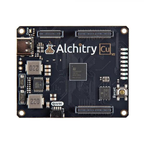 디바이스마트,MCU보드/전자키트 > 프로세서/개발보드 > FPGA,SparkFun,Alchitry Cu V2 [DEV-27875],7680 로직 셀이 있는 Lattice iCE40 HX FPGA 사용 / 79개 IO 핀(3.3V 논리 레벨) / 100MHz 온보드 클록