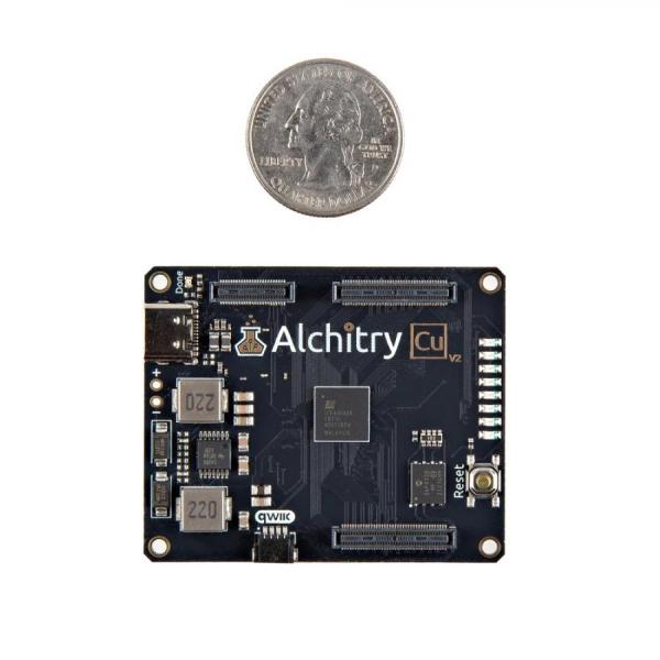 디바이스마트,MCU보드/전자키트 > 프로세서/개발보드 > FPGA,SparkFun,Alchitry Cu V2 [DEV-27875],7680 로직 셀이 있는 Lattice iCE40 HX FPGA 사용 / 79개 IO 핀(3.3V 논리 레벨) / 100MHz 온보드 클록