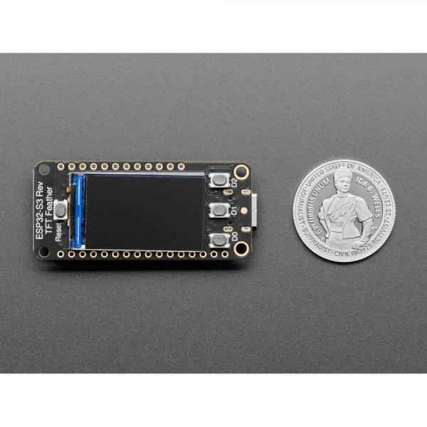 디바이스마트,MCU보드/전자키트 > 통신/네트워크 > 와이파이,Adafruit,Adafruit ESP32-S3 Reverse TFT with w.FL Antenna [ada-6303],뒷면 140x135 컬러 TFT 디스플레이 / w.FL 안테나 커넥터 / 아두이노 호환 / ESP32-S3 듀얼 코어 240MHz Tensilica 프로세서