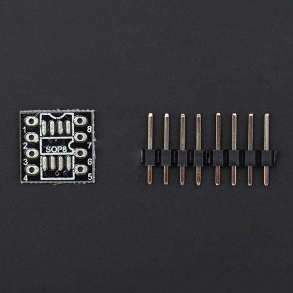 디바이스마트,커넥터/PCB > PCB기판/관련상품 > IC 변환기판 > SOP/TSOP 변환기판,DFROBOT,프로토타이핑 보드 - SOP8 [FIT0290],SOP8에서 DIP8 패키징으로 변경 가능 / 크기: 11.2x11.4x1.6mm