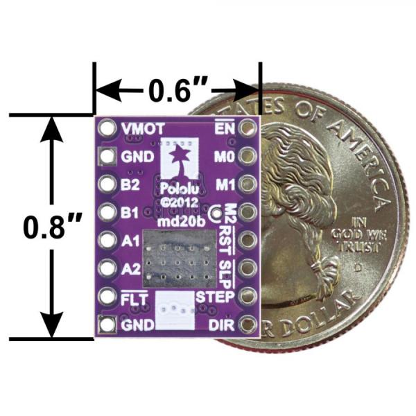디바이스마트,기계/제어/로봇/모터 > 모터드라이버 > 스텝모터 드라이버 > 바이폴라 스텝모터 드라이버,Pololu,TB67S581FNG Stepper Motor Driver Carrier #2988,조정 가능한 전류 제한, 과전류 및 과열 보호, 6개의 마이크로 스텝 분해능 제공 / 공급 전압 : 8.2V ~ 44V / 최대 약 1.5A 공급