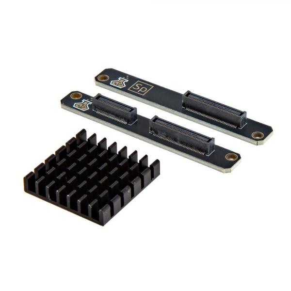 디바이스마트,MCU보드/전자키트 > 프로세서/개발보드 > FPGA,SparkFun,Alchitry Sp V2 [PRT-28005],쌓인 보드 사이에 5.6mm의 여분 공간을 추가하여 25x25x5mm 방열판을 위한 공간 마련