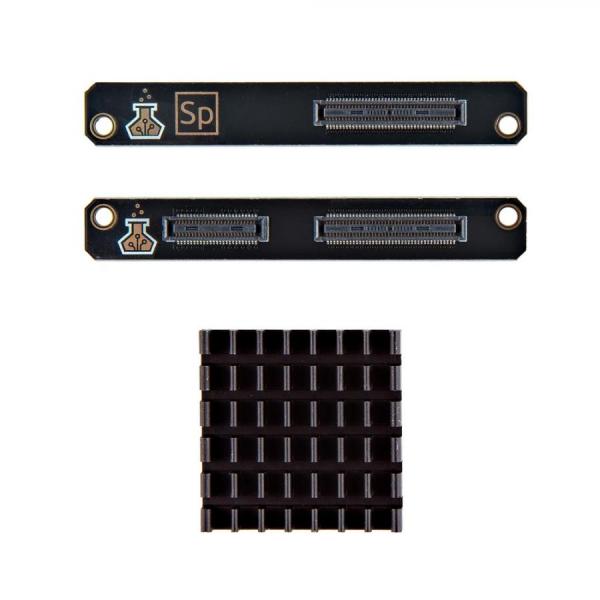 디바이스마트,MCU보드/전자키트 > 프로세서/개발보드 > FPGA,SparkFun,Alchitry Sp V2 [PRT-28005],쌓인 보드 사이에 5.6mm의 여분 공간을 추가하여 25x25x5mm 방열판을 위한 공간 마련