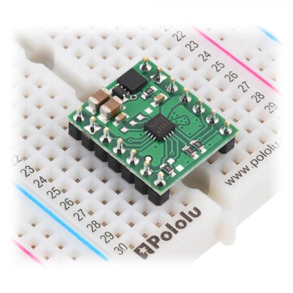 디바이스마트,MCU보드/전자키트 > 버튼/스위치/제어/RTC > 모터/모터컨트롤,Pololu,TB67H453FTG (QFN) Single Brushed DC Motor Driver Carrier #4972,모터 공급 전압 : 4.5V ~ 44V / 출력 전류: 1.1 A 연속(2 A 기본 전류 제한) / 1.8V ~ 5V 논리 전압 지원(최대 5.5V)