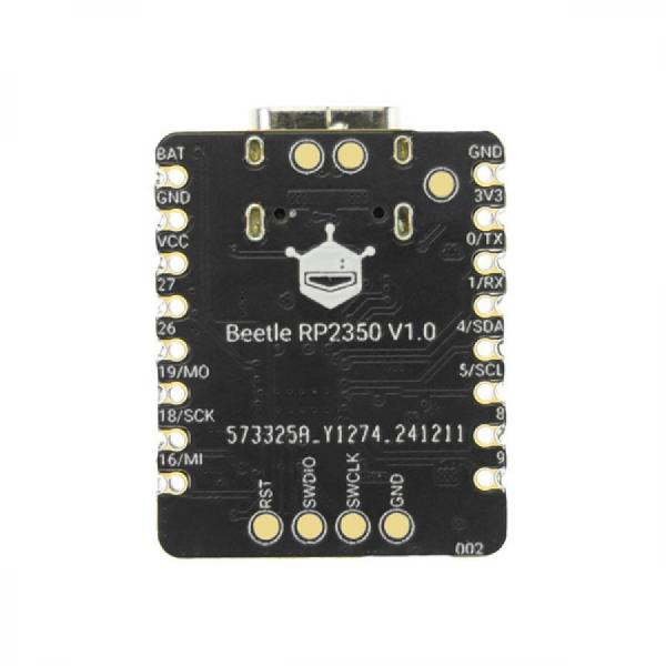 디바이스마트,오픈소스/코딩교육 > 파이썬/IoT 개발 보드 > RP2040/RP2350,DFROBOT,Beetle RP2350 Mini Dual-Core 개발 보드 [DFR1188],ARM Cortex-M33/RISC-V / RP2350으로 구동 / 520KB RAM과 2MB 플래시 탑재 /  150MHz 주 주파수 / 작동 전압: 3.3V / 작동온도 : -10~60℃