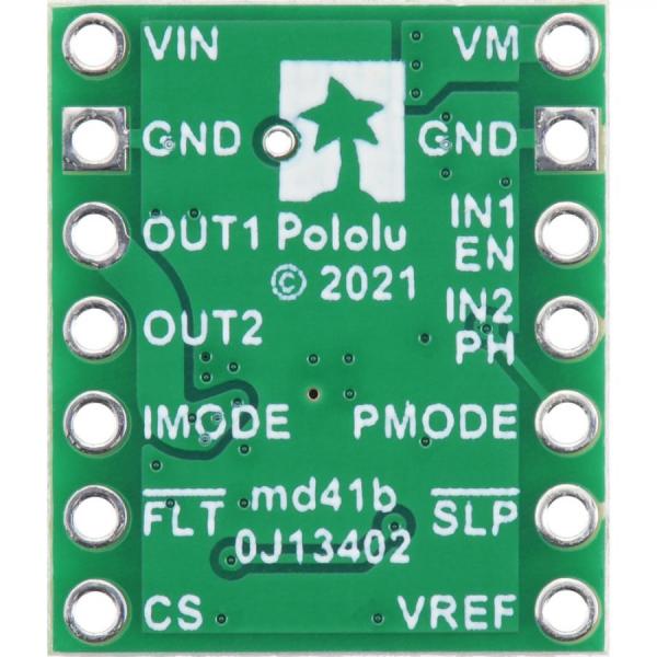 디바이스마트,MCU보드/전자키트 > 버튼/스위치/제어/RTC > 모터/모터컨트롤,Pololu,TB67H453FTG (QFN) Single Brushed DC Motor Driver Carrier #4972,모터 공급 전압 : 4.5V ~ 44V / 출력 전류: 1.1 A 연속(2 A 기본 전류 제한) / 1.8V ~ 5V 논리 전압 지원(최대 5.5V)