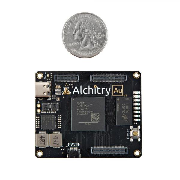 디바이스마트,MCU보드/전자키트 > 프로세서/개발보드 > FPGA,SparkFun,Alchitry Au V2 [DEV-27874],XC7A35T-2FTG256I FPGA / QWIIC 커넥터 / 256MB DDR3L @ 800Mb/s (400MHz) / 5-12V 입력 전압 온보드 전원 공급 장치