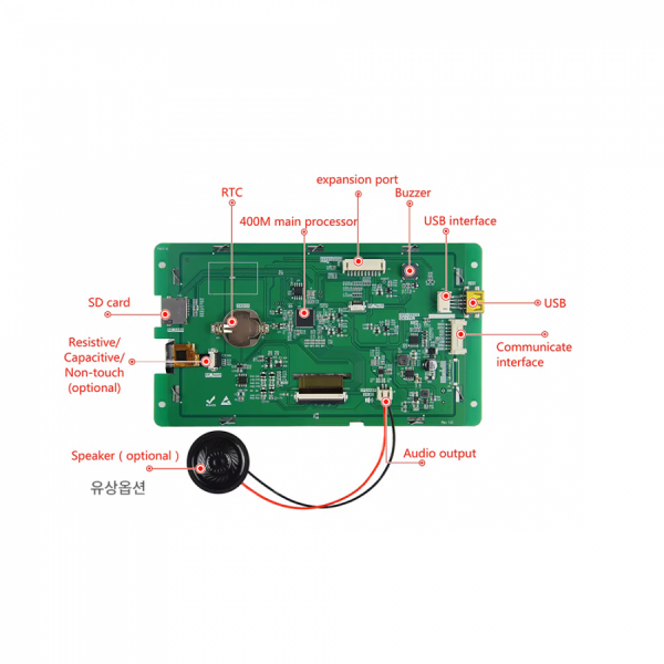 디바이스마트,LED/LCD > LCD COLOR > UART LCD/HMI LCD,클리어디스플레이,7인치 터치 LCD CD070M80480T-05C(250cd),M Series, 7.0inch, 800 x 480  Openframe, TN