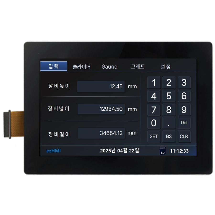 ezHMI HMI LCD EZ80480M050-LE 5인치 정전식 터치 시리얼통신 LCD