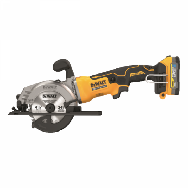 디바이스마트,수공구/전자공구/전동공구 > 전동/엔진공구 > 충전공구 > 충전원형톱/커터,디월트,브러쉬리스 컴팩트 114mm 원형톱 DCS571E2T 배터리2개 (20V/1.7Ah),전압 20V MAX / POWERSTACK™ 1.7Ah XR / 무부하회전수 0-4,500 RPM / 최대 작업 능력 39.5mm / 베벨각도 45° / 무게 2.5Kg 본체만