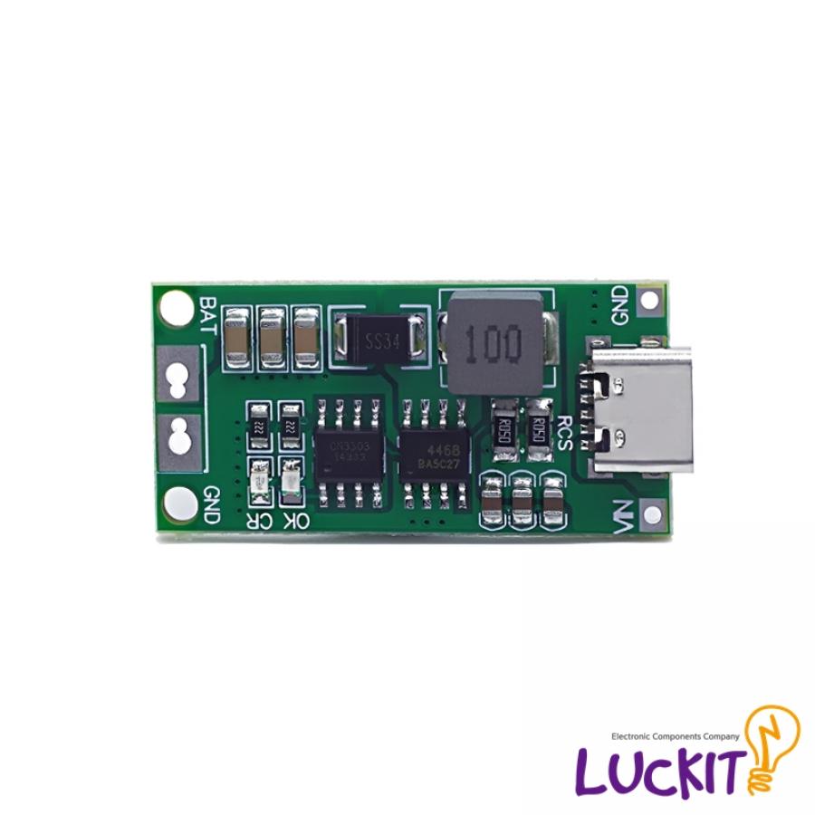 2셀 1A C 타입 18650 리튬배터리 충전 스텝업 모듈