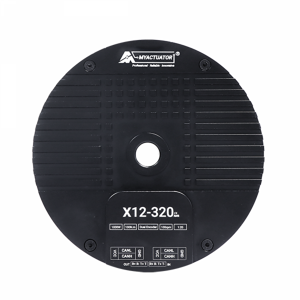 디바이스마트,기계/제어/로봇/모터 > 모터류 > BLDC모터 > 브랜드(MyActuator) BLDC모터,MyActuator,RMD-X12-P20-320-E 지능형 로봇 관절 모터 (듀얼 엔코더 + 드라이버 내장),RMD-X Series / 외골격·관절용 BLDC 모터 / 정격 전압: 48V DC / 피크 토크: 320N·m / 감속비: 20:1 / 무부하 속도: 125 RPM / 정격 속도: 100 RPM / 정격 출력: 900W / 통신 방식: EtherCAT / 듀얼 엔코더(ABS 17bit 입력/출력) 및 드라이버 내장형 V4