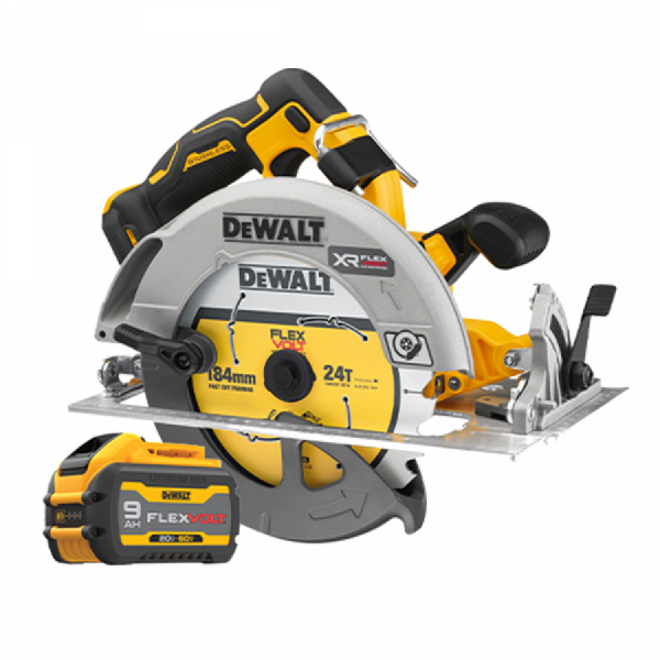 디바이스마트,수공구/전자공구/전동공구 > 전동/엔진공구 > 충전공구 > 충전원형톱/커터,디월트,FLEXVOLT 브러쉬리스 원형톱 DCS573X1 배터리1개 (20V/9.0Ah),전압 20V MAX / 무부하회전수 0-5,500 RPM / 날지름 184mm / 최대 작업 능력 (90°) 64mm / (45°) 51mm  / 베벨각도 57° / 무게 3.7Kg 본체만
