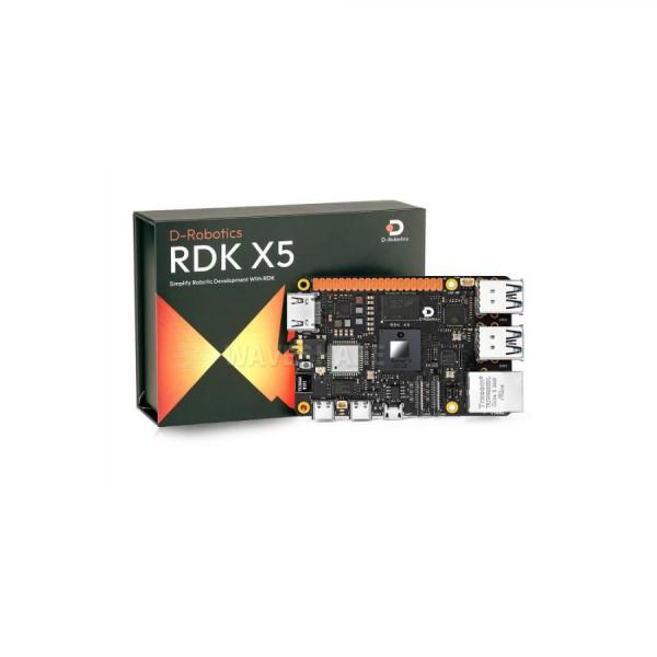 디바이스마트,MCU보드/전자키트 > 인공지능/임베디드/산업용 > 인공지능/머신러닝 > 인공지능 개발보드/모듈/키트,D-Robotics,RDK X5 - 10TOPS 인공지능 엣지보드 / ROS2, Transformer 지원 (4GB),Sunrise 5 A55 8코어 64비트 CPU 기반 / 10TOPS 성능의 AI 추론용 BPU 내장 / ROS2, Transformer 지원 / Wi-Fi 6 및 블루투스 5.2 / microSD, USB 3.0, HDMI 포트 / AI, 로봇, 엣지 컴퓨팅 특화 / Debian 기반 OS 제공 / 라즈베리파이 4, 5 동일 규격, GPIO 기반 악세서리 및 카메라 호환