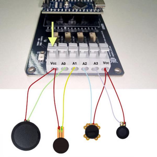 디바이스마트,센서 > 압력/힘(Force)센서 > 압력센서/트랜스듀서,마블덱스,압력센서 스타터키트 - 4채널,간편하게 압력센서 측정 / 아두이노 소스 제공 / 아두이노 나노 호환 보드 포함