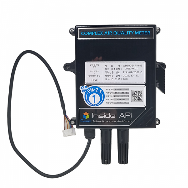 디바이스마트,센서 > 공기질/환경센서 > 가스/산소/VOC센서,새로운 시작,실내외 미세먼지/이산화탄소 복합 공기질 센서 CUBIC - AM1005-P-485,실시간으로 디지털 측정 데이터를 출력할 수 있는 Laser 입자 센서, NDIR CO2 센서, 반도체 VOC센서, 정밀 온/습도 센서를 내장한 복합 공기질 측정 장비